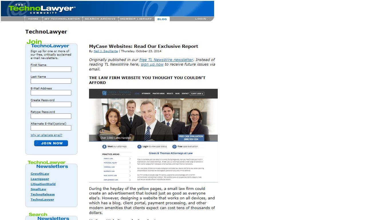 MyCase Websites: Read Our Exclusive Report - TechnoLawyer
